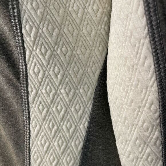 Balanced Collection Track Jacket Gray Ivory Argyle Stretch Knit Full Zip S - Picture 5 of 7